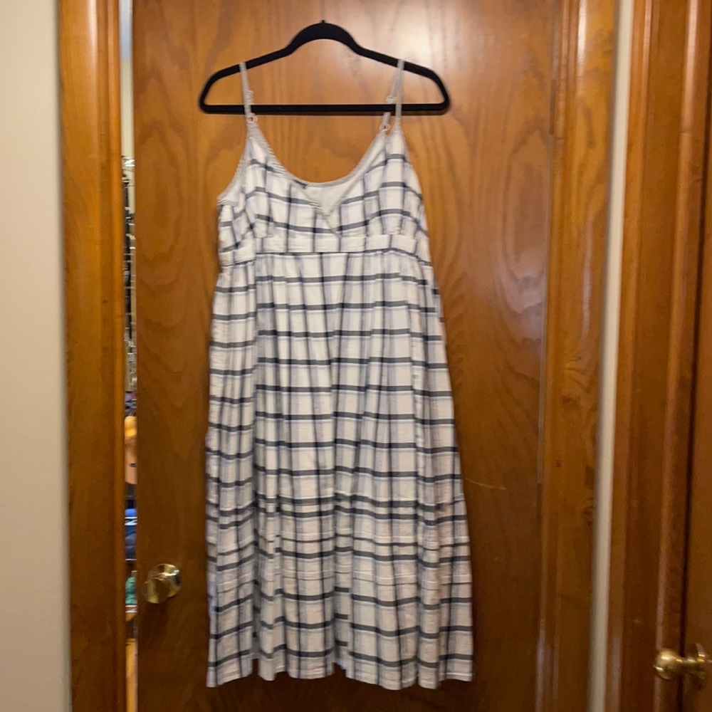 Gap cotton and lined blue plaid dress. US size 10